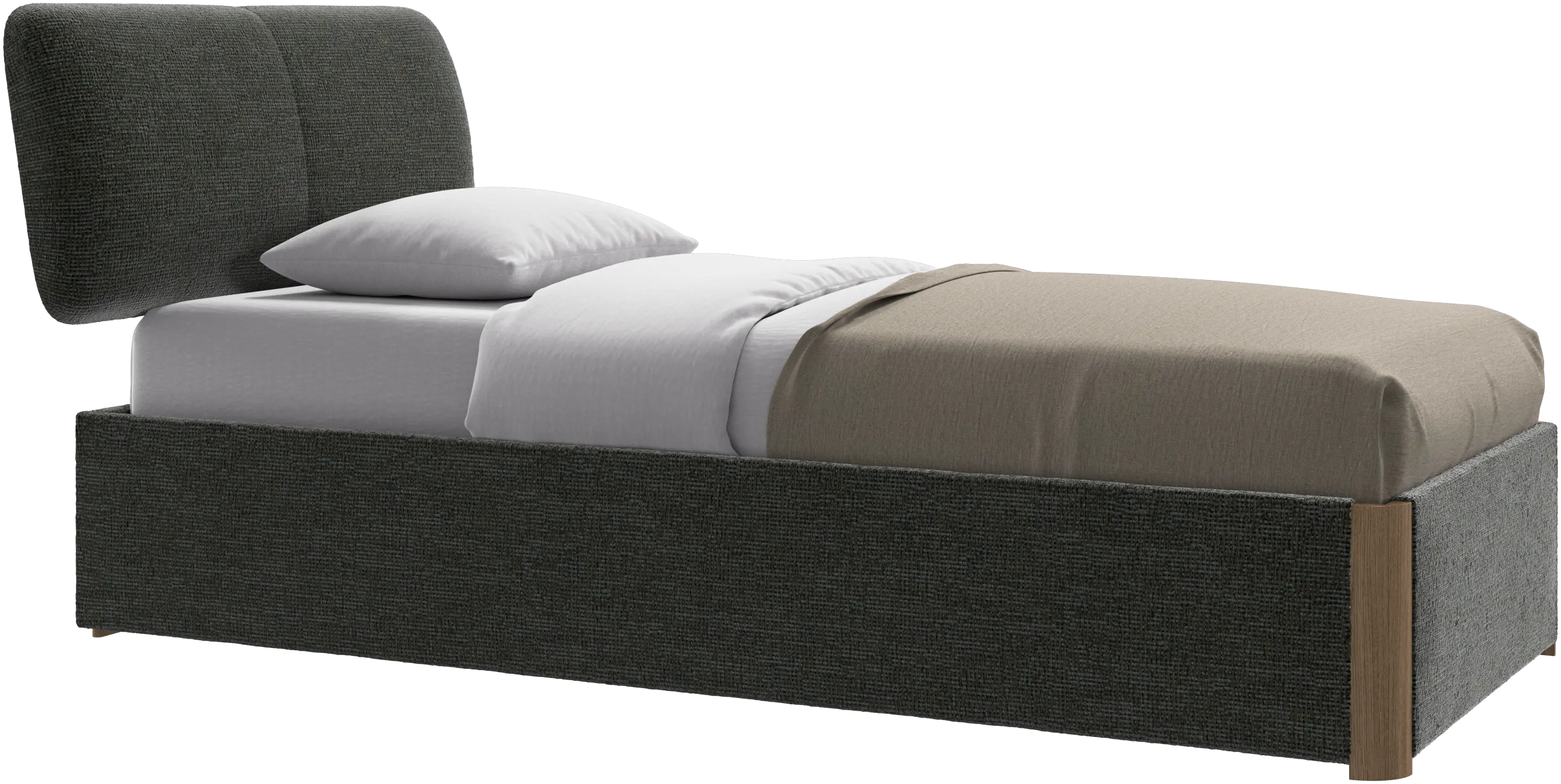 Element cama, cabecero montado en la cama, con láminas y solución de almacenamiento, excl. colchón