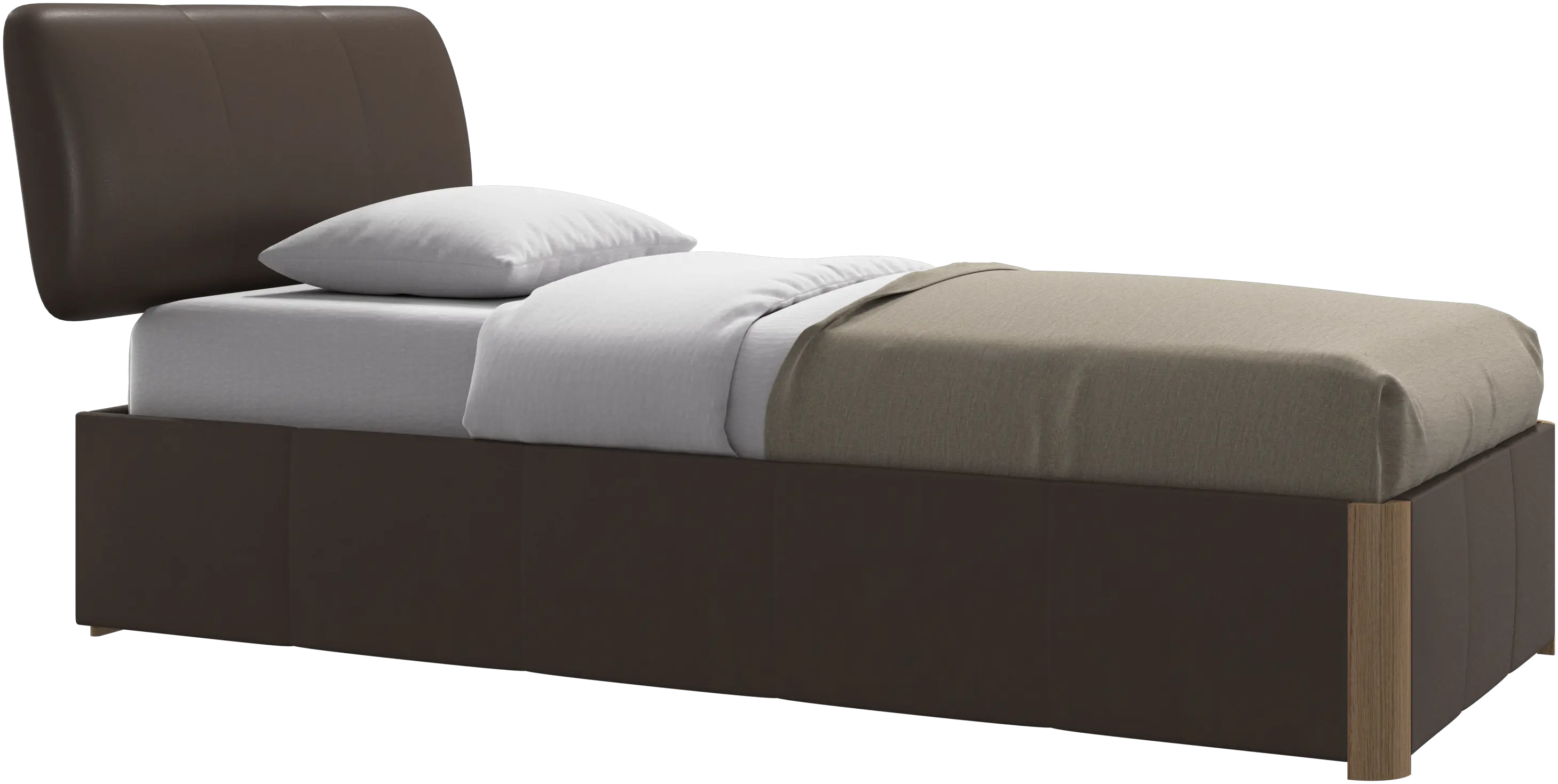 Element bed, bed-mounted headboard, with slats and storage solution, excl. mattress