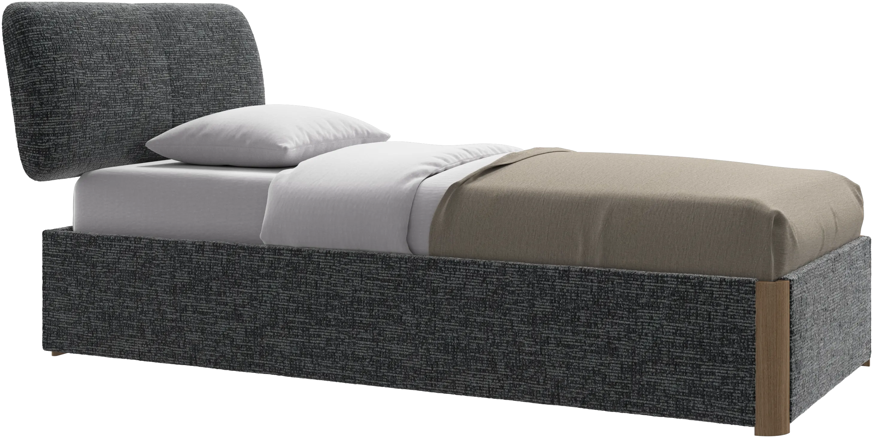 Element bed, bedgemonteerd hoofdbord, met latten en opbergoplossing, excl. matras