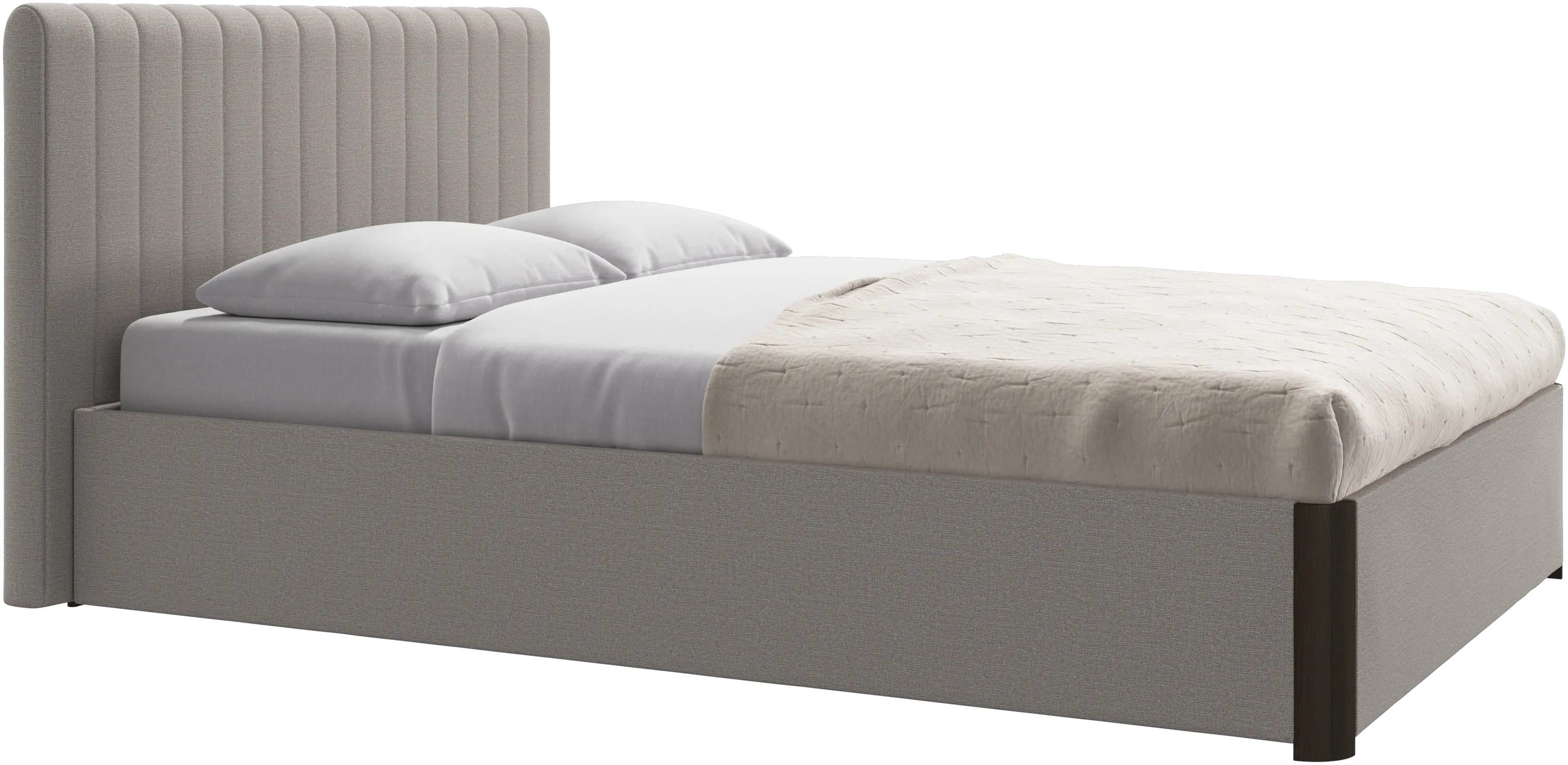 Element bed, bed-mounted headboard, with slats and storage solution, excl. mattress