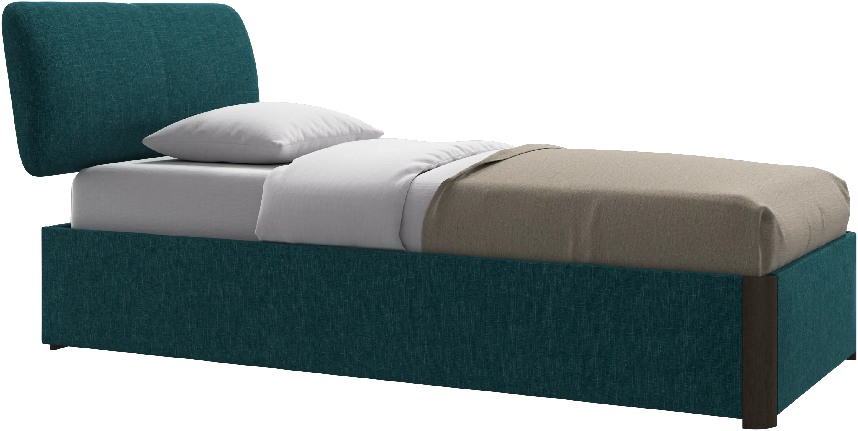Element bed, bed-mounted headboard, with slats and storage solution, excl. mattress