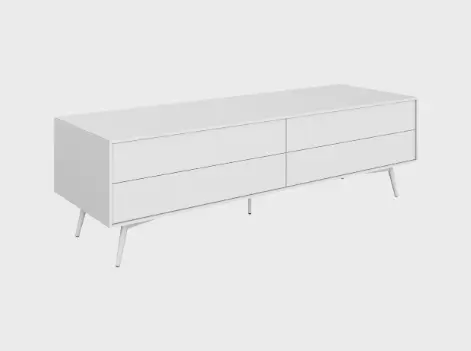 Fermo TV/Hi-Fi ユニット、ドロップダウン式ドア ＆ ドロワー付き
