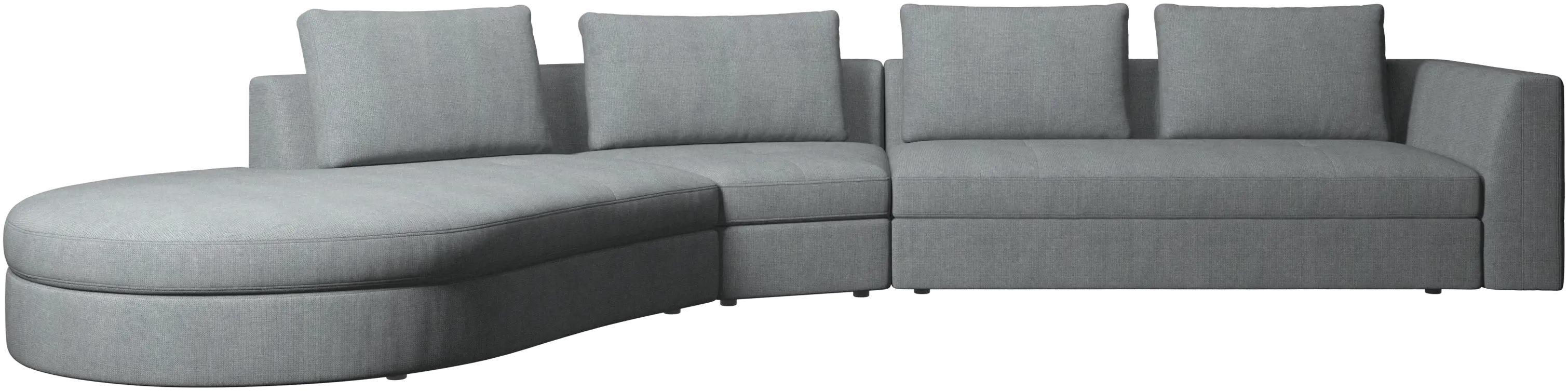 Bergamo sofa with round lounging unit, left