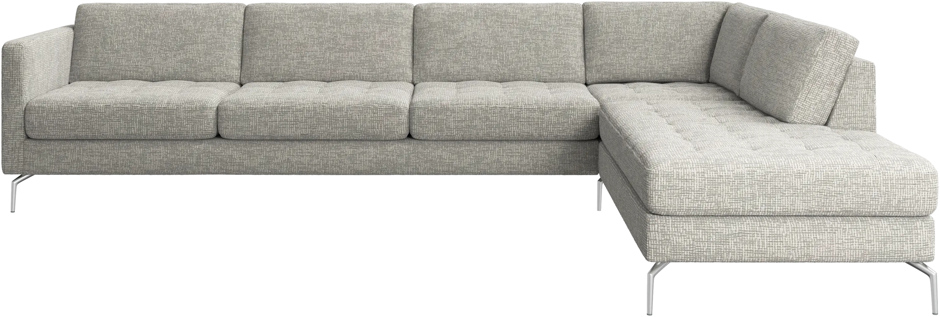 Osaka corner sofa with lounging unit, tufted seat
