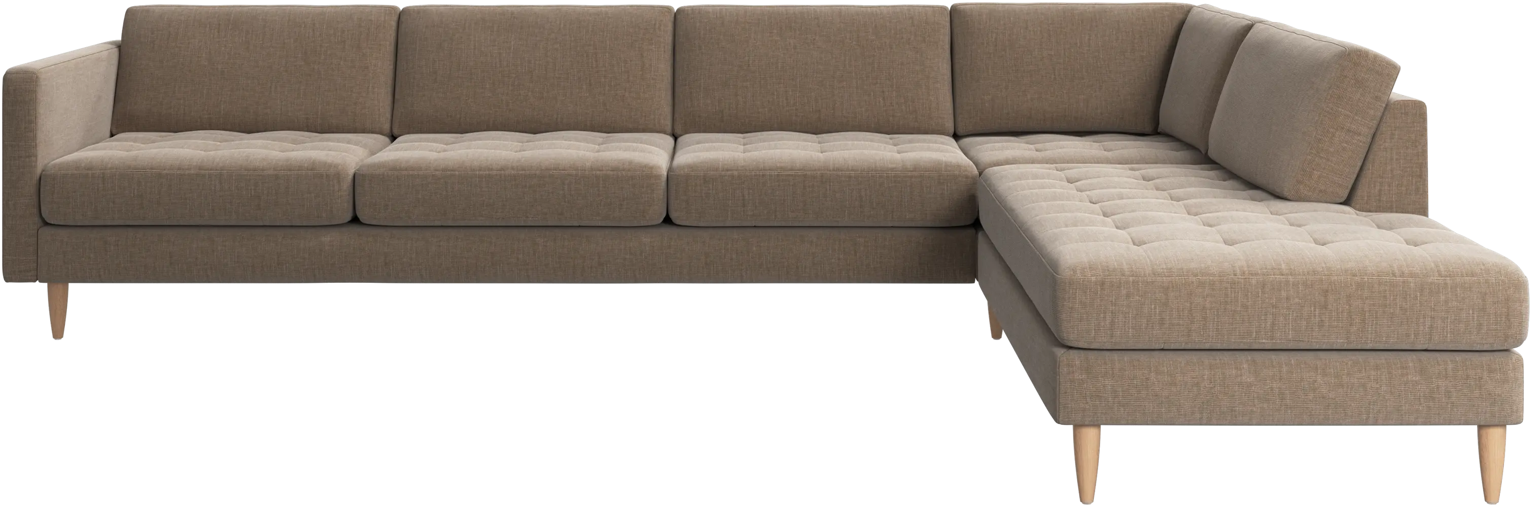 Osaka corner sofa with lounging unit, tufted seat