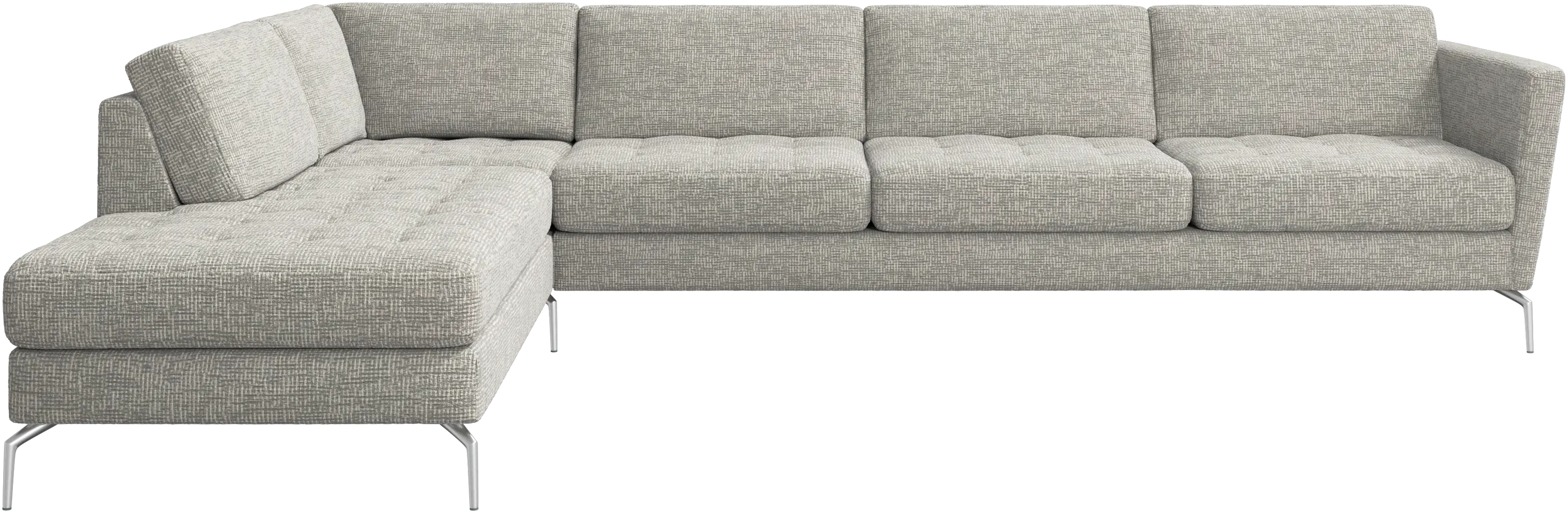 Osaka corner sofa with lounging unit, tufted seat
