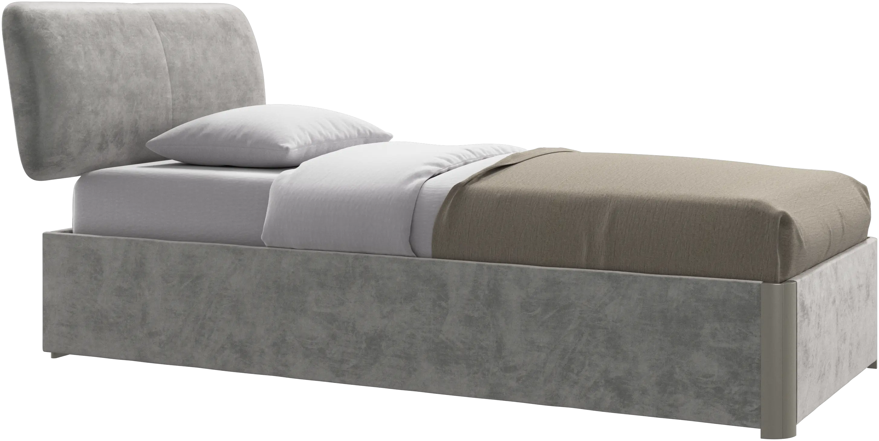 Element bed, bed-mounted headboard, with slats and storage solution, excl. mattress
