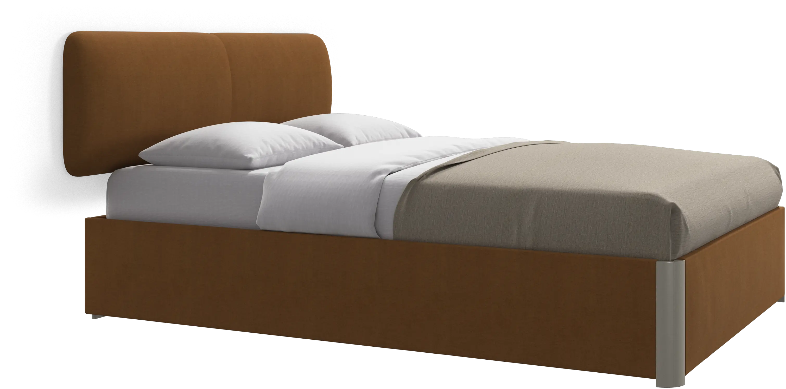 Element bed, wall-mounted headboard, with slats and storage solution, excl. mattress