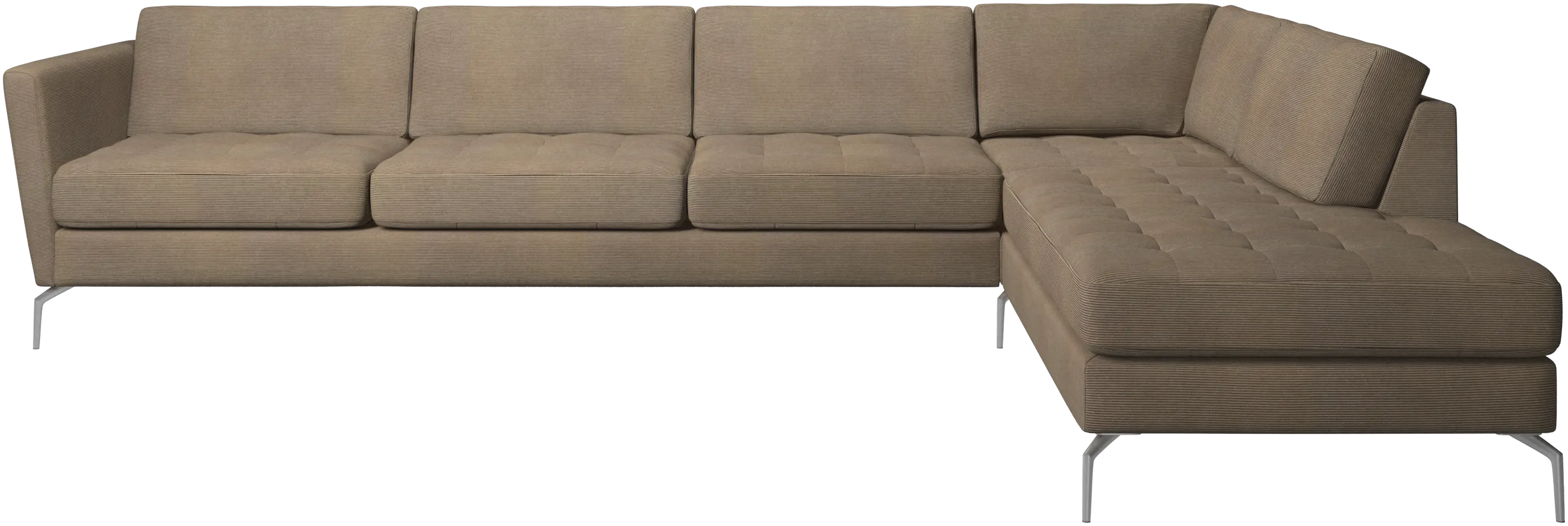 Osaka corner sofa with lounging unit, tufted seat