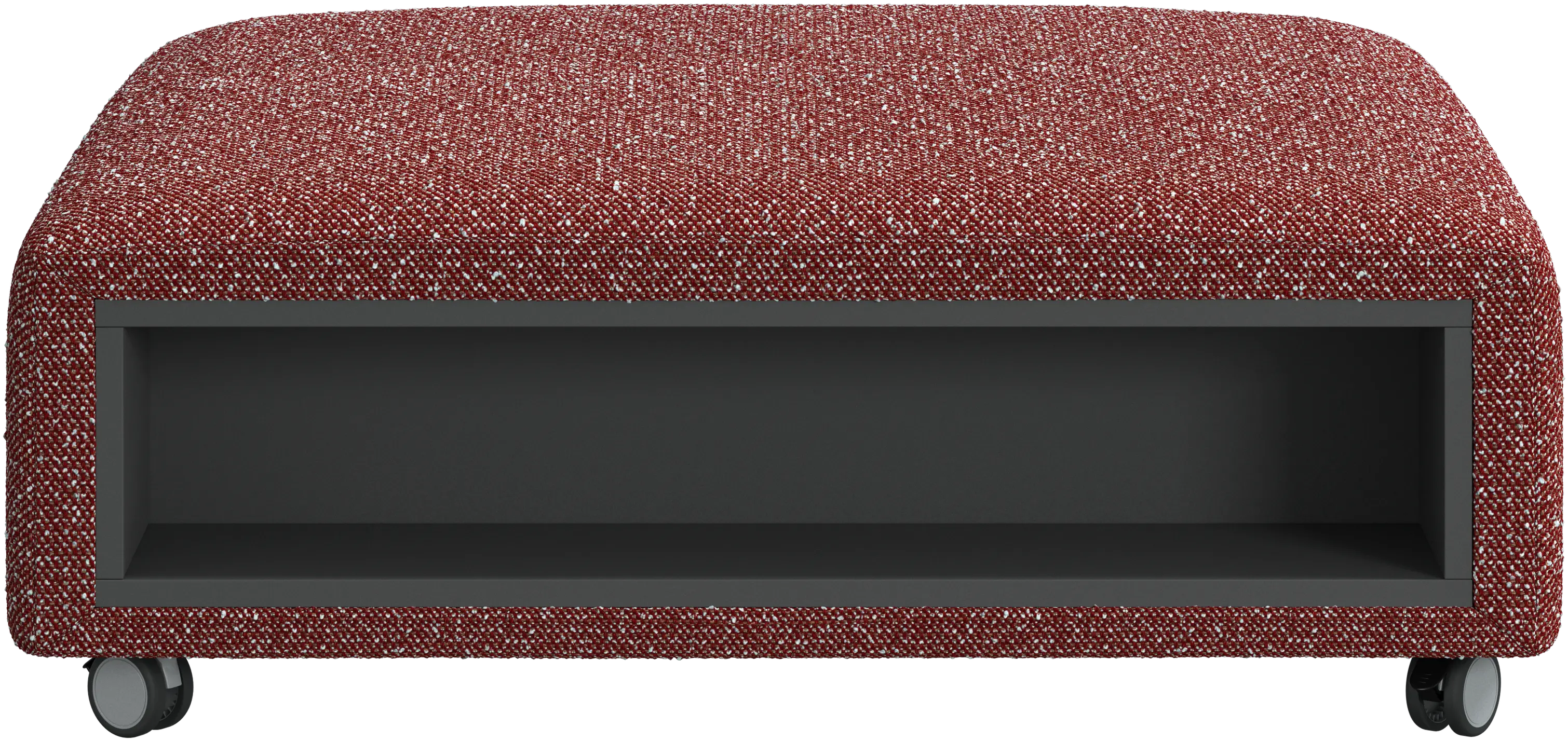 Hampton footstool on wheels with storage left and right sides