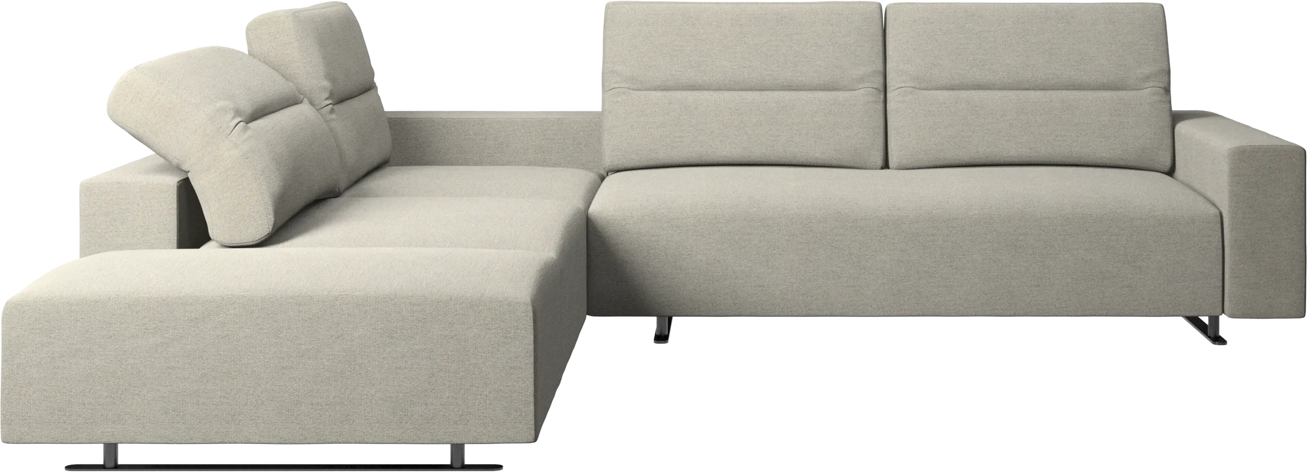 Hampton コーナーソファ アジャスタブルバック&ライトサイド収納付き