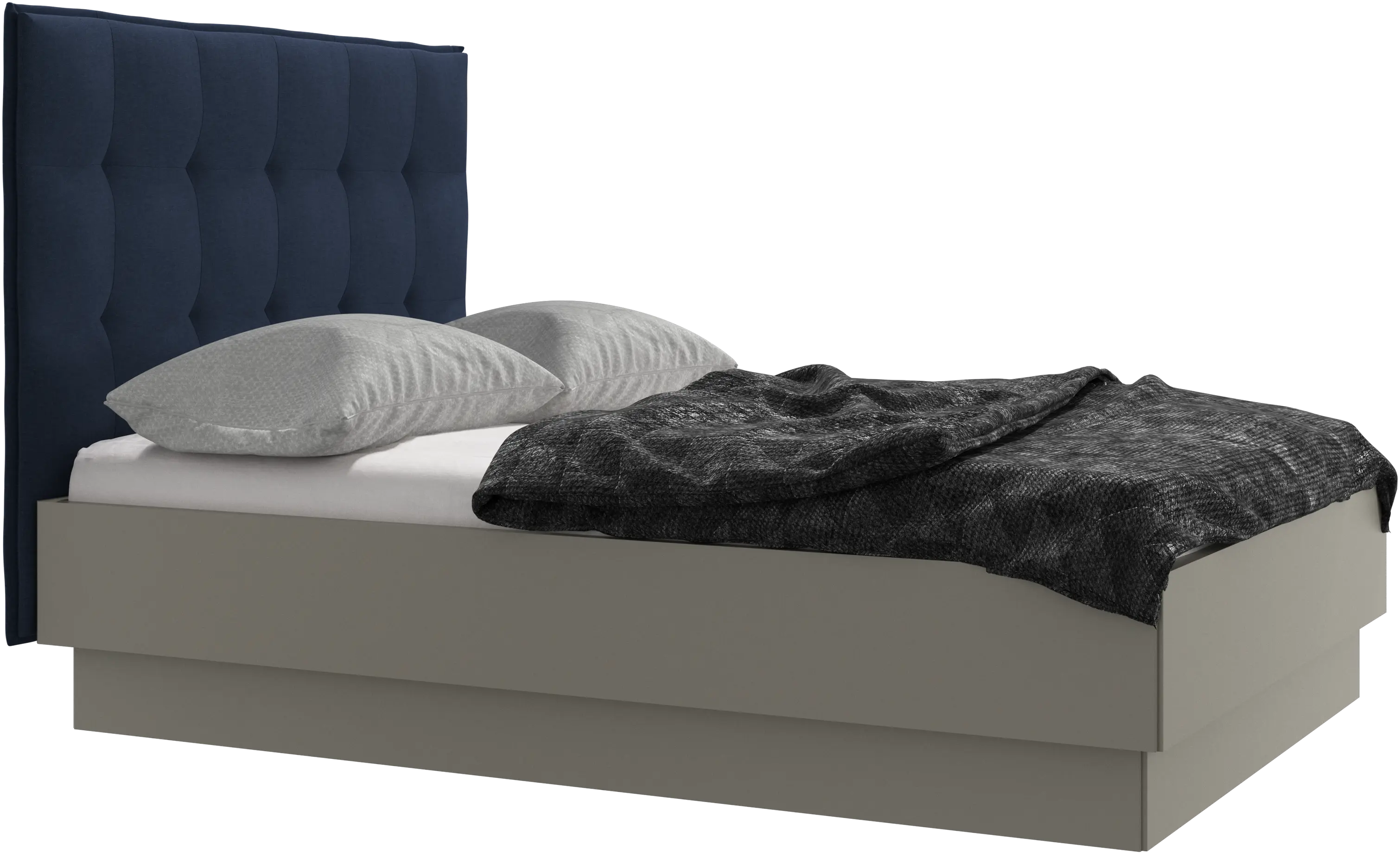 Lit Lugano avec rangement intégré, sommier inclus, hors matelas