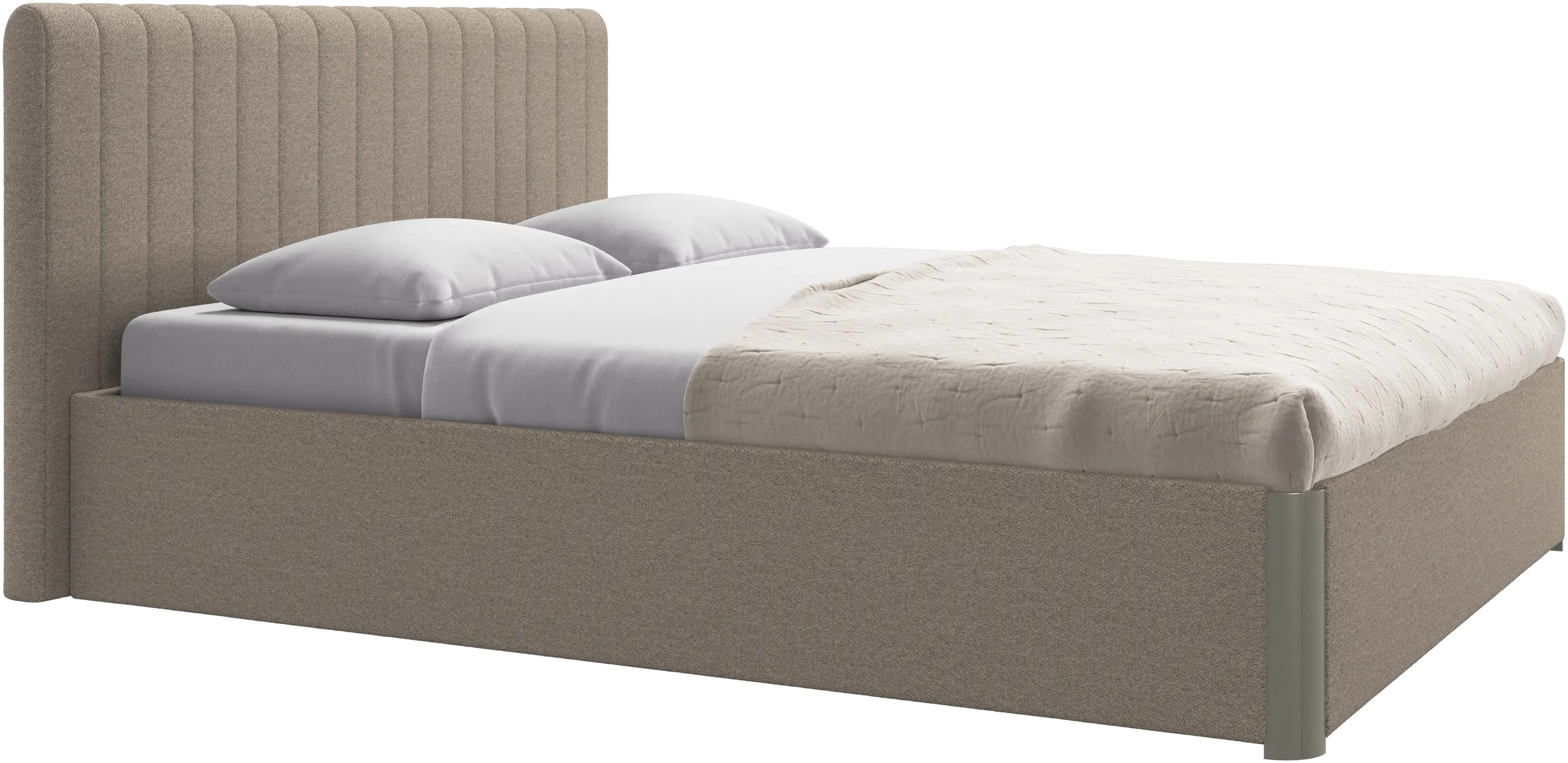 Element bed, bed-mounted headboard, with slats and storage solution, excl. mattress
