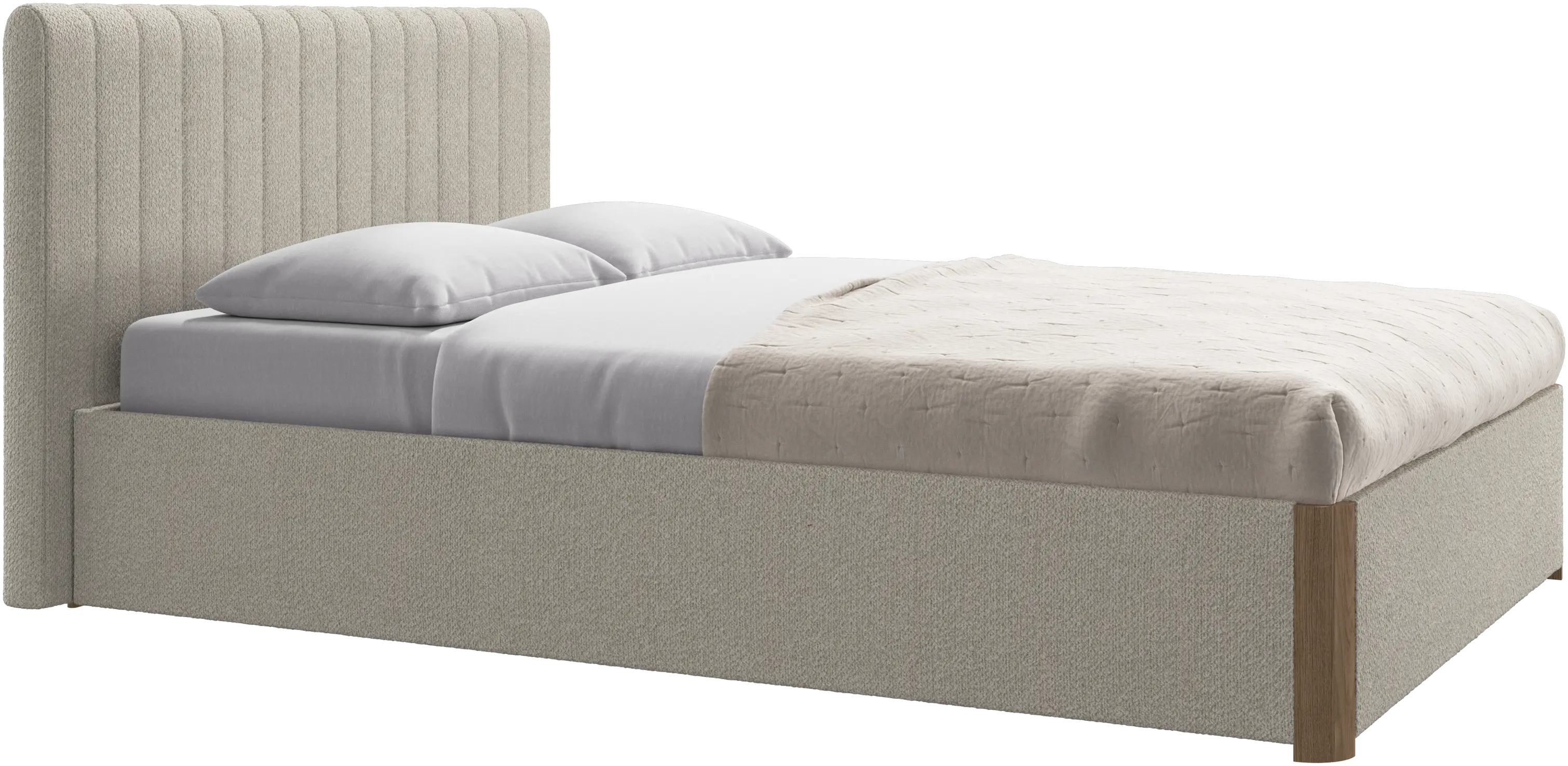 Element bed, bed-mounted headboard, with slats and storage solution, excl. mattress