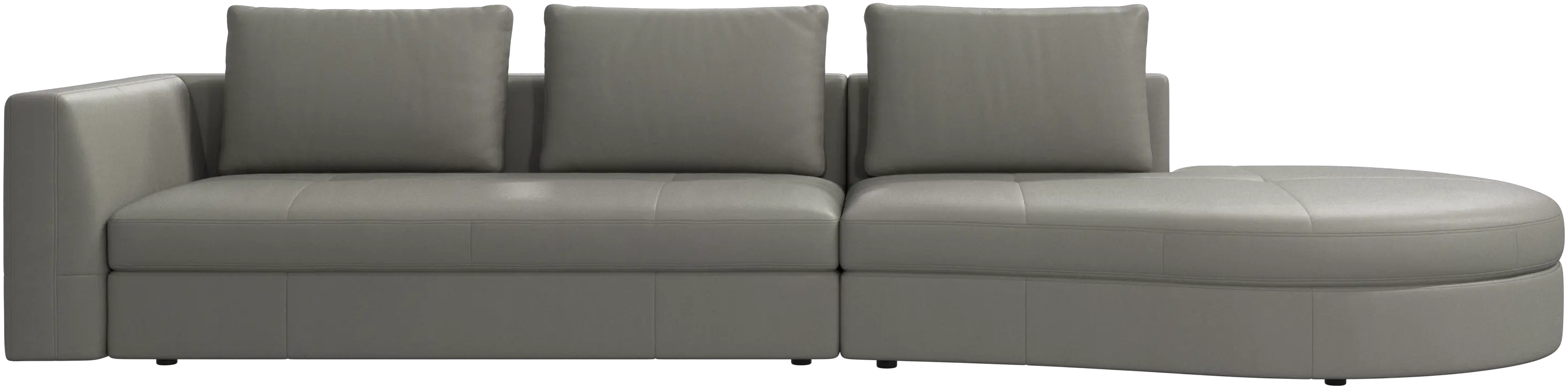 Bergamo sofa with round lounging unit,right