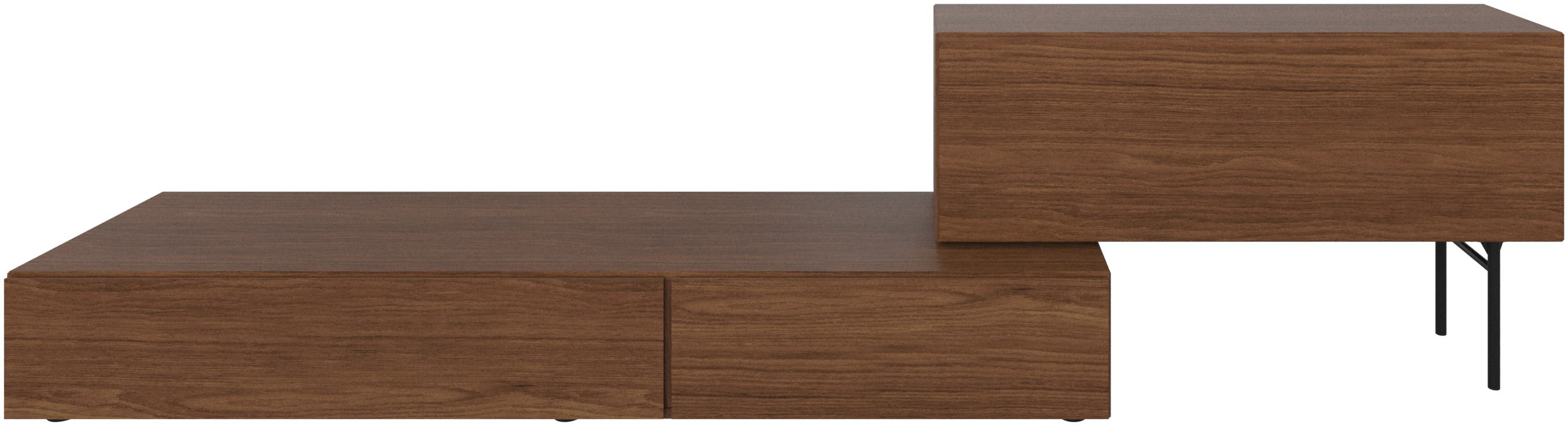 Lugano wall system with drop-down doors and drawer