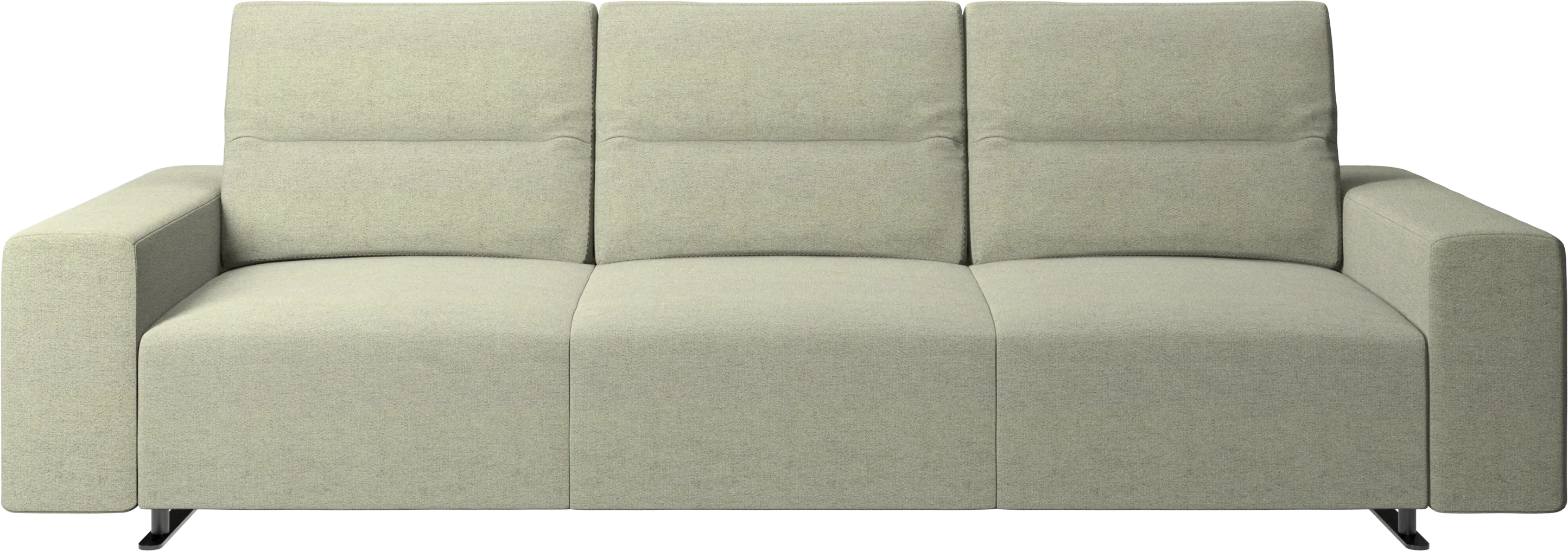 Sofá Hampton com encosto ajustável e armazenamento na lateral direita