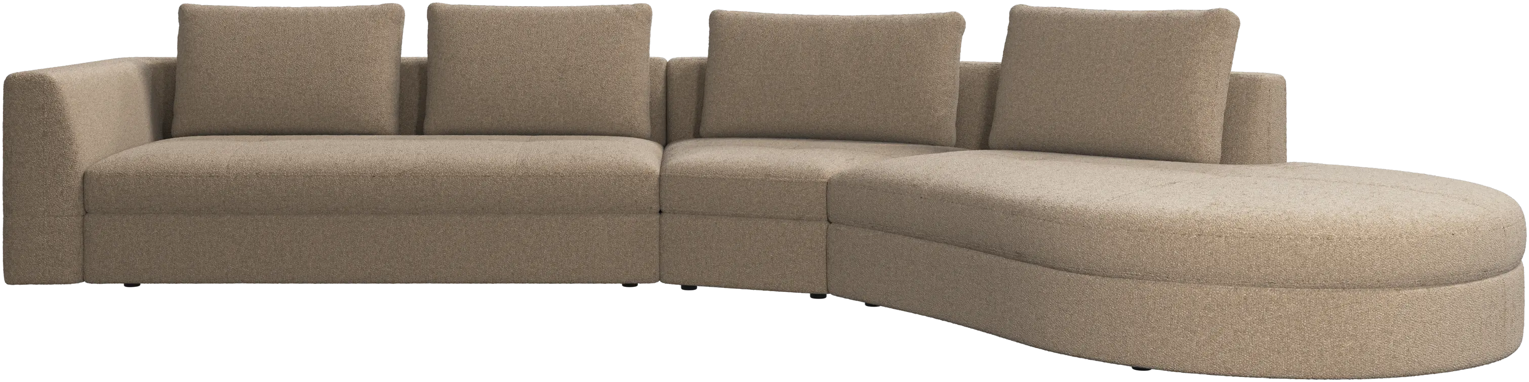Bergamo sofa with round lounging unit,right