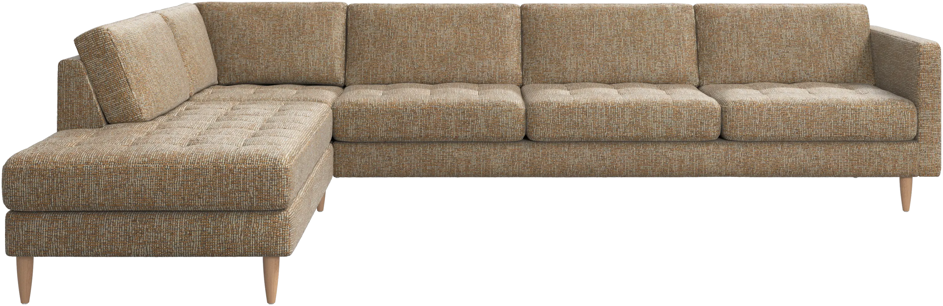 Osaka corner sofa with lounging unit, tufted seat