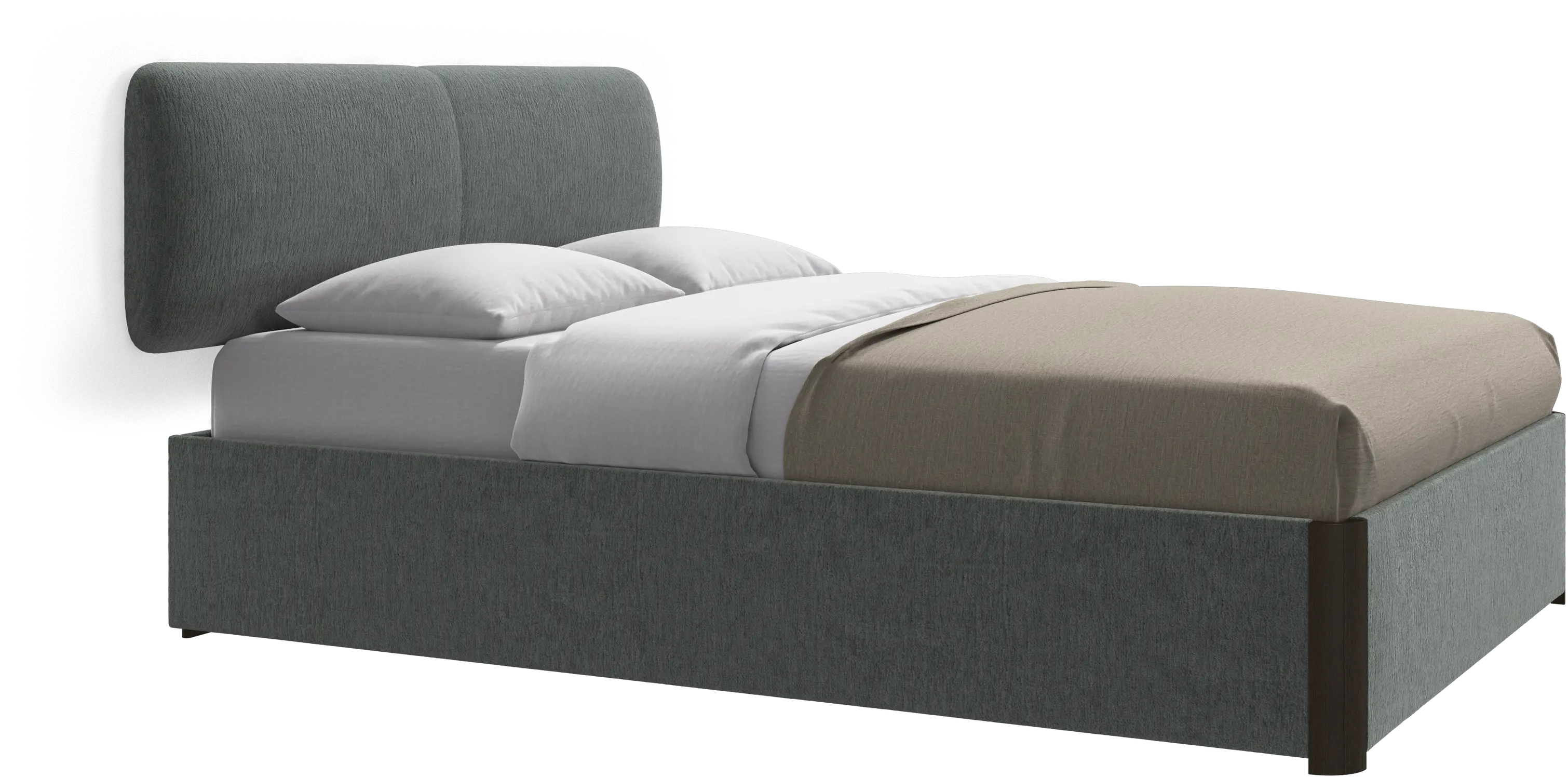 Element bed, wall-mounted headboard, with slats and storage solution, excl. mattress