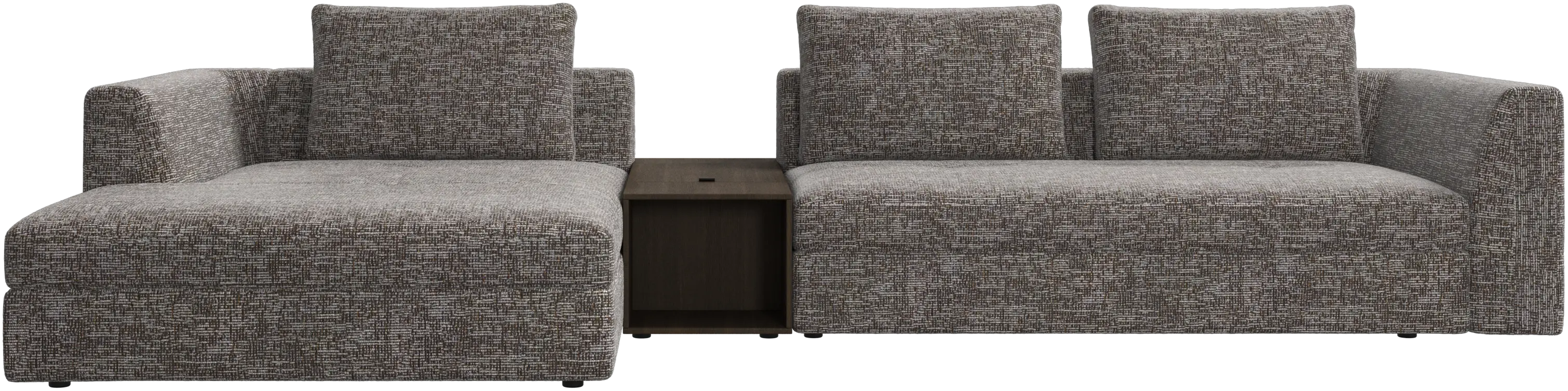 Sofá Bergamo con chaise longue y almacenamiento