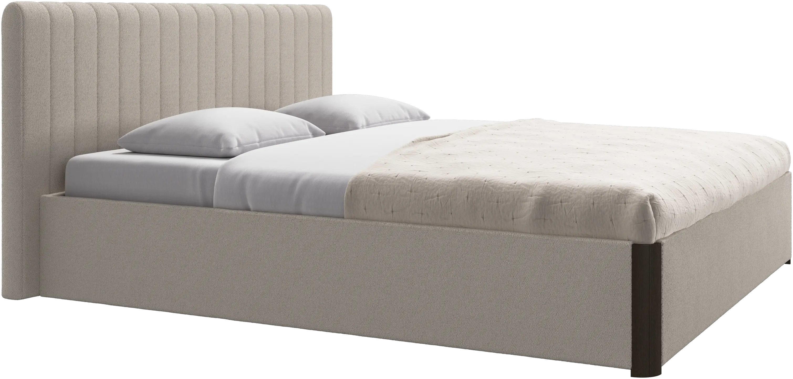Element bed, bed-mounted headboard, with slats and storage solution, excl. mattress