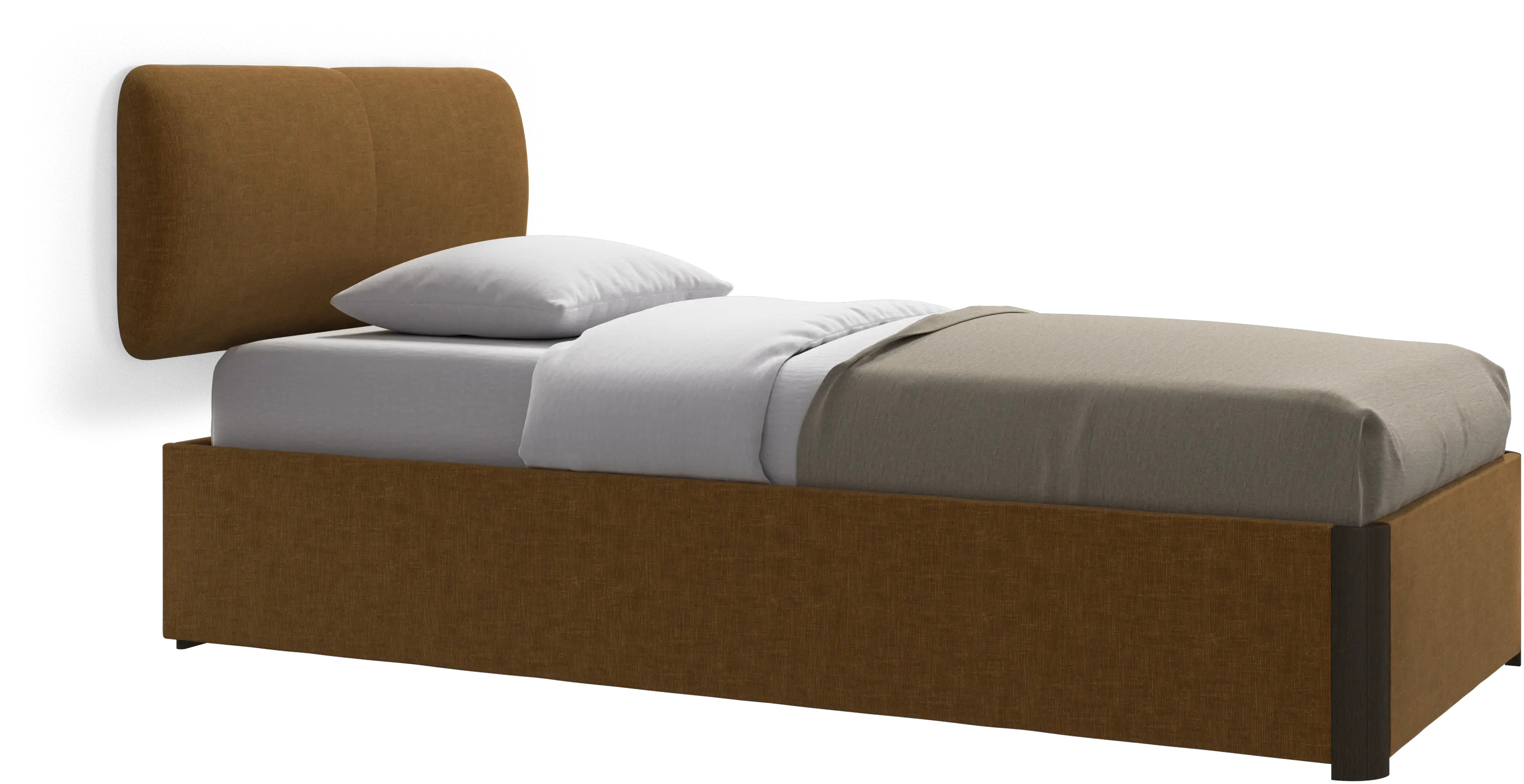 Element bed, wall-mounted headboard, with slats and storage solution, excl. mattress