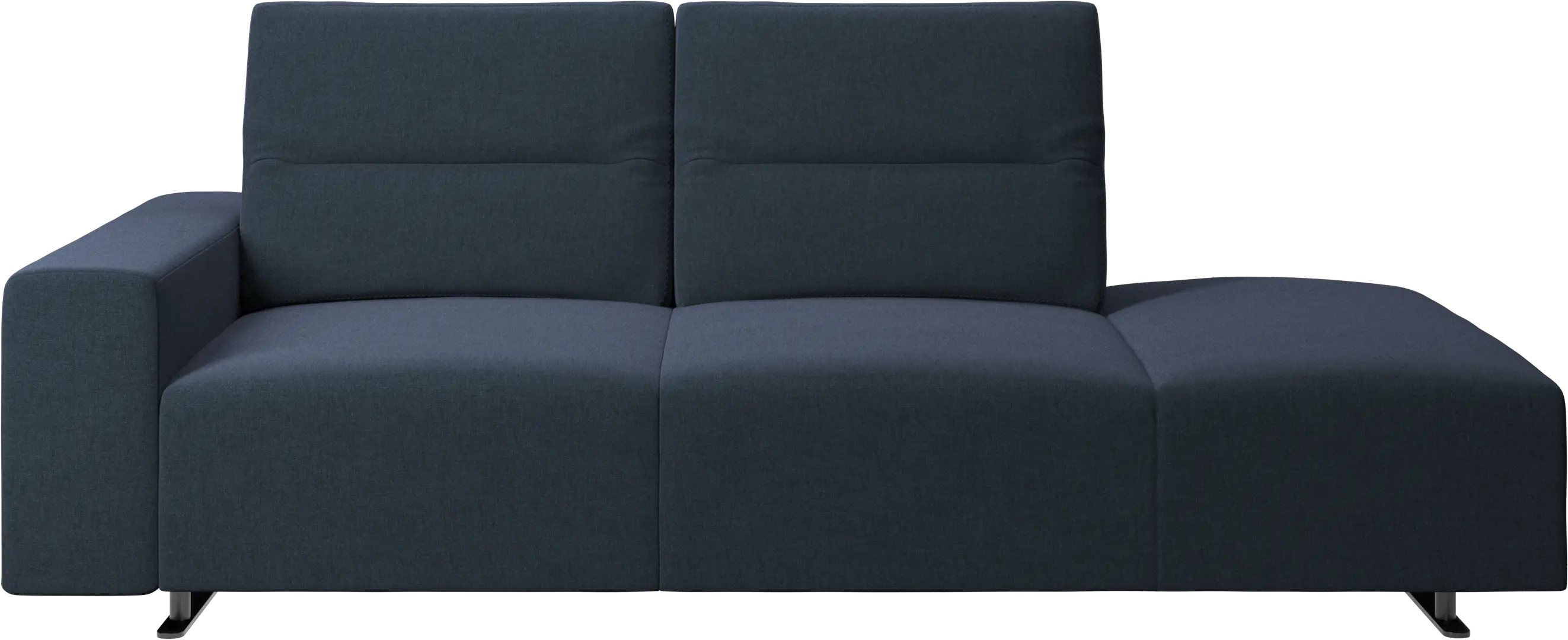 Hampton sofa with adjustable back and lounging unit right side, armrest left